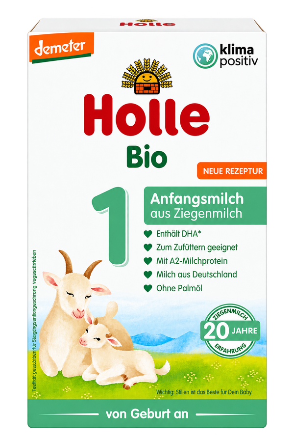 Holle Goat Stage 1 Organic Infant Formula front packaging