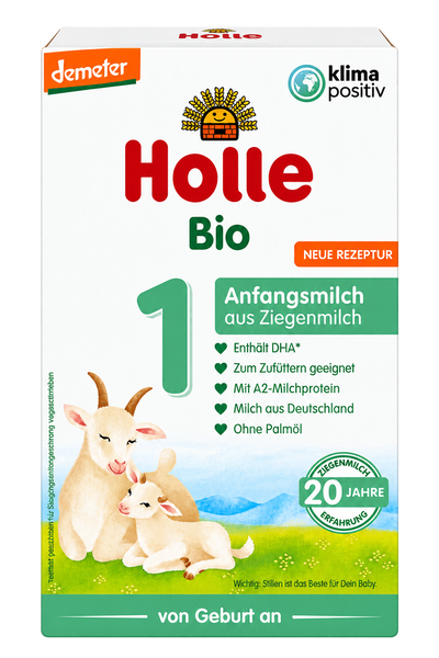 Holle Goat Stage 1 Organic Infant Formula front packaging