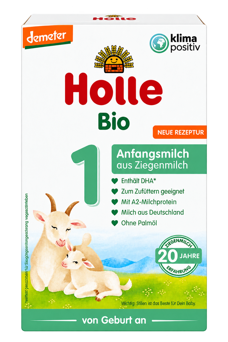 Holle Goat Stage 1 Organic Infant Formula front packaging