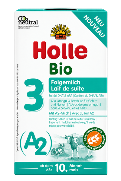 Holle A2 Stage 3 Organic Follow-On Formula front packaging