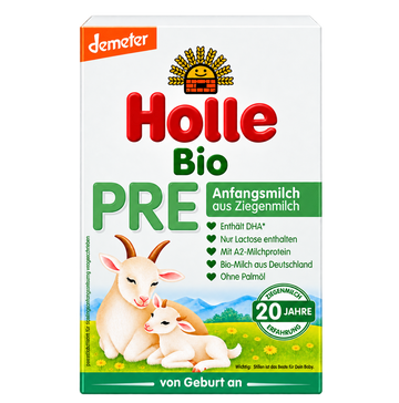 Holle Goat Stage PRE Organic Infant Formula front packaging