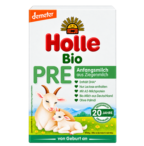 Holle Goat Stage PRE Organic Infant Formula front packaging