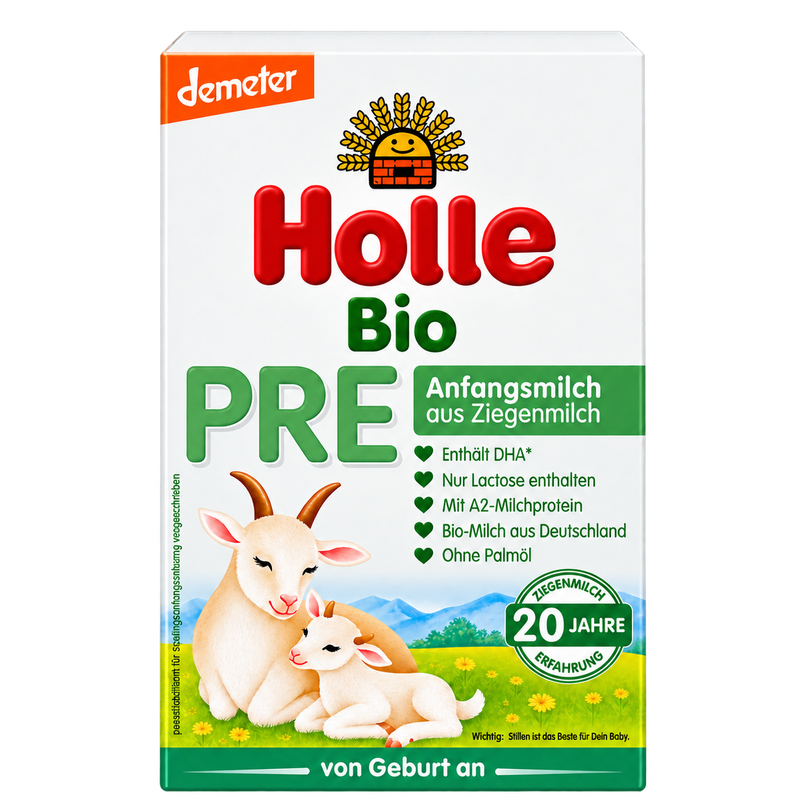 Holle Goat Stage PRE Organic Infant Formula front packaging
